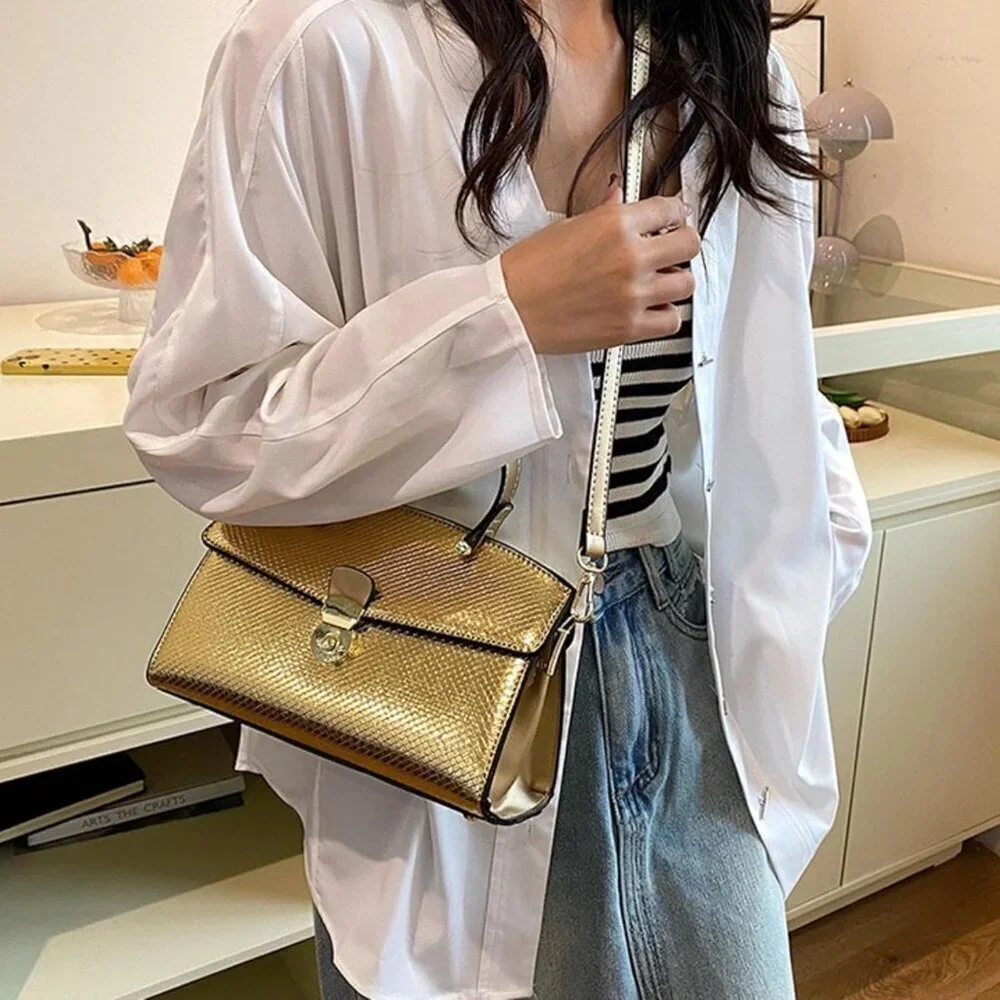 Women's Faux Leather Snake Pattern Evening Handbag Crossbody Clutch Tote